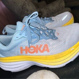 HOKA Blue and Yellow Sneakers